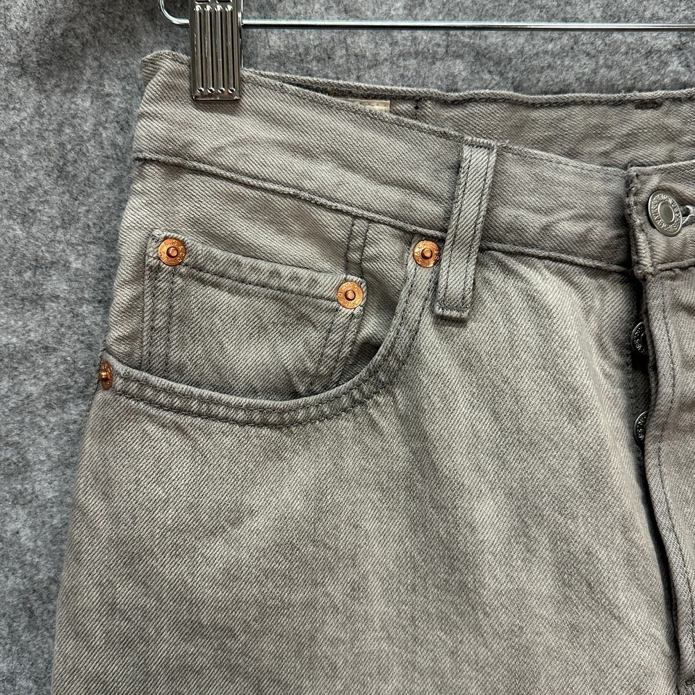 Levi's 501 Premium Jeans Womens W27 L26‎ Gray Button Fly 100% Cotton Straight - Picture 2 of 15